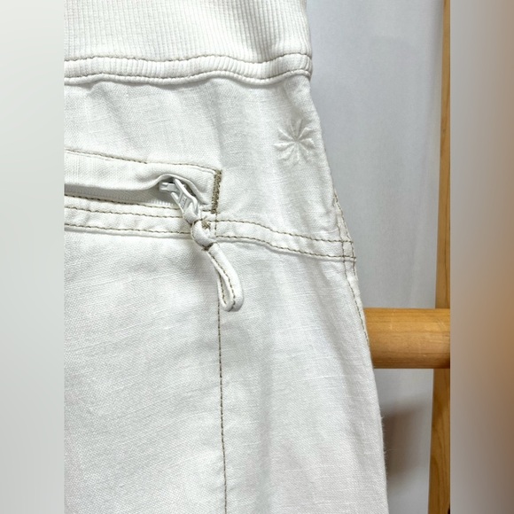 ATHLETA White linen wide leg elastic waist pants size SP - Picture 6 of 13